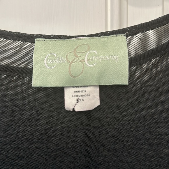 Black Sheer mesh- long sleeve-small - Picture 4 of 4